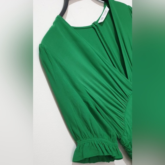 Zara Green Buttoned Dress - Picture 4 of 8